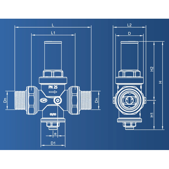 4elementsРедуктор давления поршневого типа с америк. PN25 1" MM OR, изображение 4