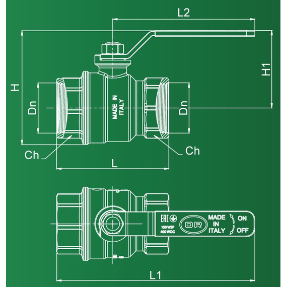 4elementsШаровый кран ручка 1/2'' FF OR, изображение 4