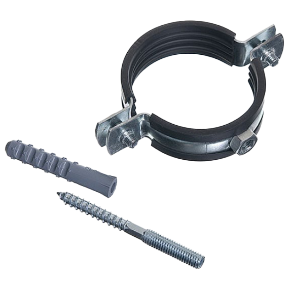 Хомут оцинков. 1'' (32-36 мм) (в компл. шпилька M8*80 и дюбель) Ростурпласт, изображение 2