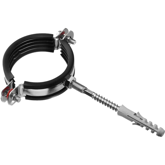 Хомут оцинков. 3'' (87 -92 мм) (в компл. шпилька M8*80 и дюбель) Ростурпласт