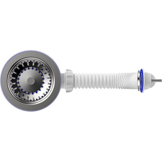 Сифон для мойки 3 1/2" х 40 с круглым переливом белый, Aquant, изображение 7