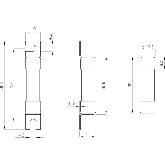 4elementsSiguranta fuzibila gPV 20A 1000VDC 10X38 NOMINAL ETI, изображение 2