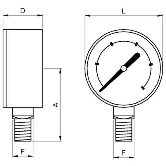 Манометр 10 БАР Genebre 1/4, изображение 3