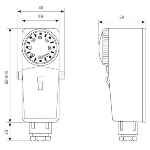 Термостат биметаллический 20/90C Genebre, изображение 2