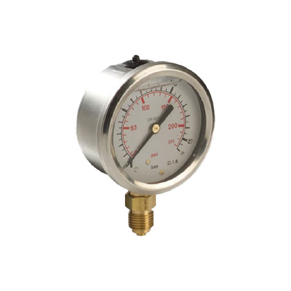 Манометр глицерин 63mm 1/4 M  0:10 Bar корпус inox Italtecnica
