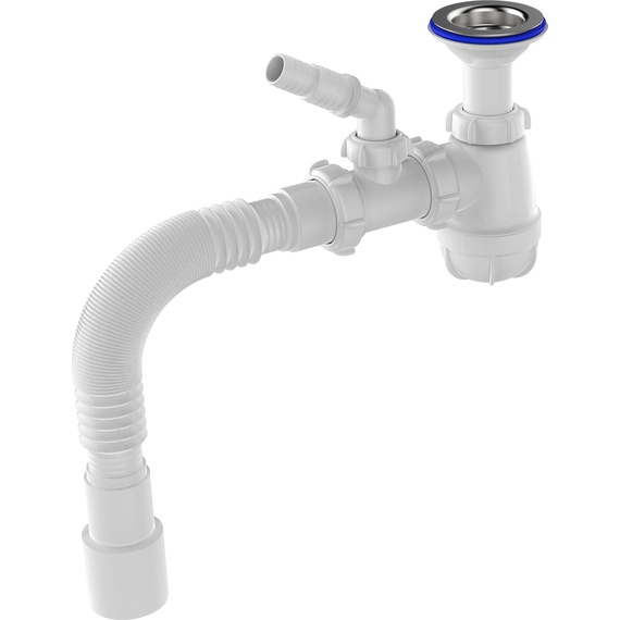 4elementsSifon pentru lavoar 1 1/2" x 40 cu gât prelungit și cot pentru mașina de spălat, gt 40x40/50, Aquant