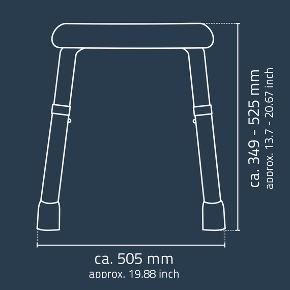 4elementsТабурет для ванной Go серый с регулировкой по высоте прорезиненный алюминий, изображение 3