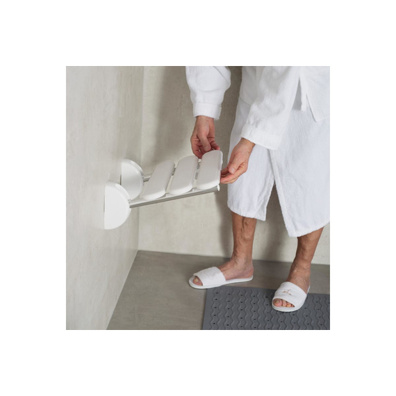 Складное сидение для душа Pro white алюминий Ridder, изображение 3