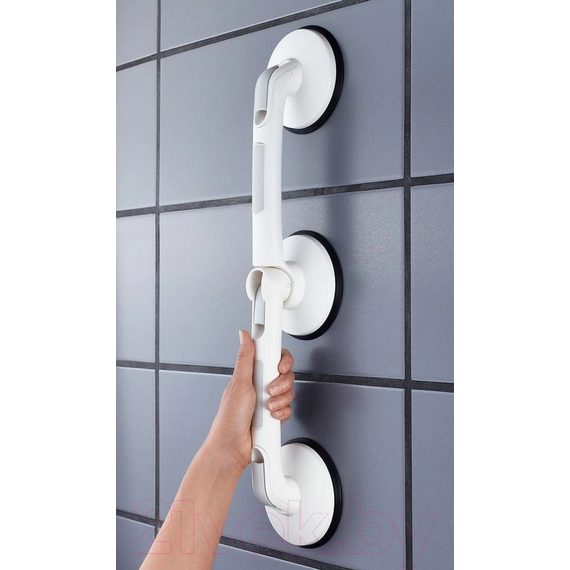 4elementsПоручень на присосках угловой Rob L белый ABS-пластик прорезиненный, изображение 2