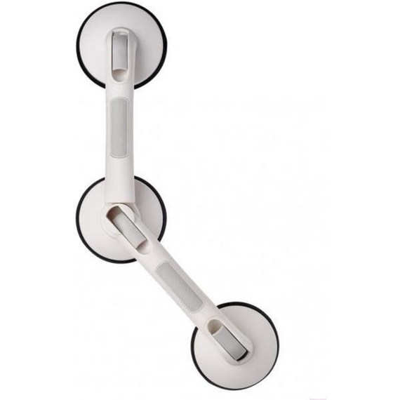 4elementsBara de sprijin unghiular cu ventuze Rob L alb ABS plastic cauciucat