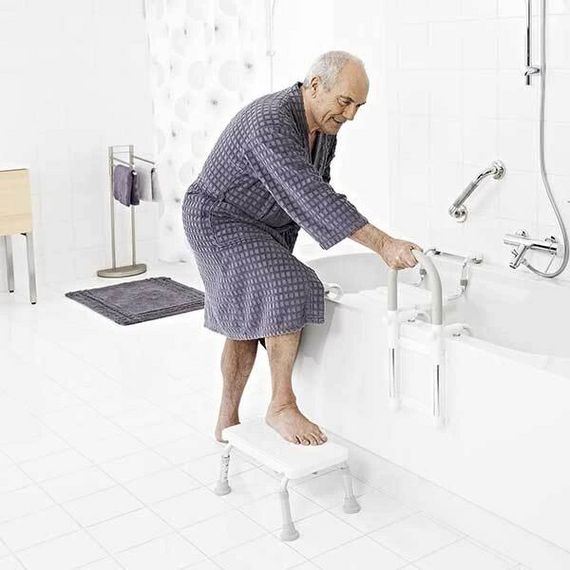 Вспомогательный поручень для ванны Sam белый полипропилен алюминий, изображение 2