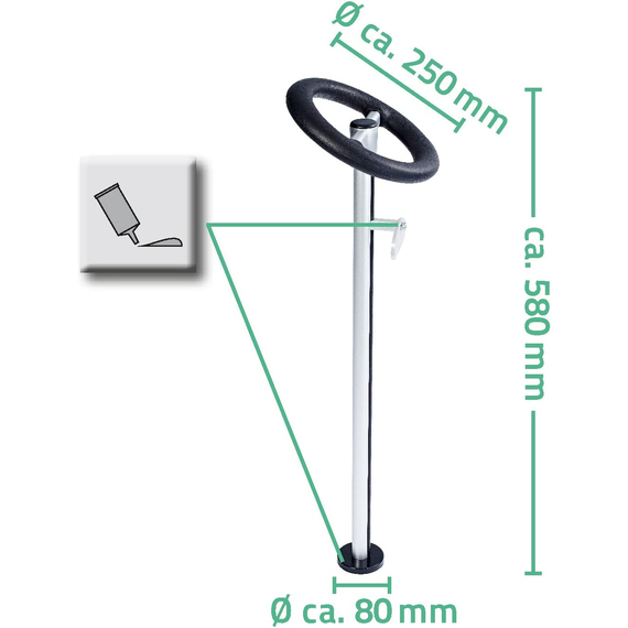 4elementsВспомогательный поручень для ванны Zack черный полипропилен алюминий, изображение 2