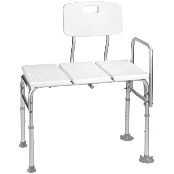 4elementsBancă pentru baie Sam albă cu reglaj pe înălțime aluminiu