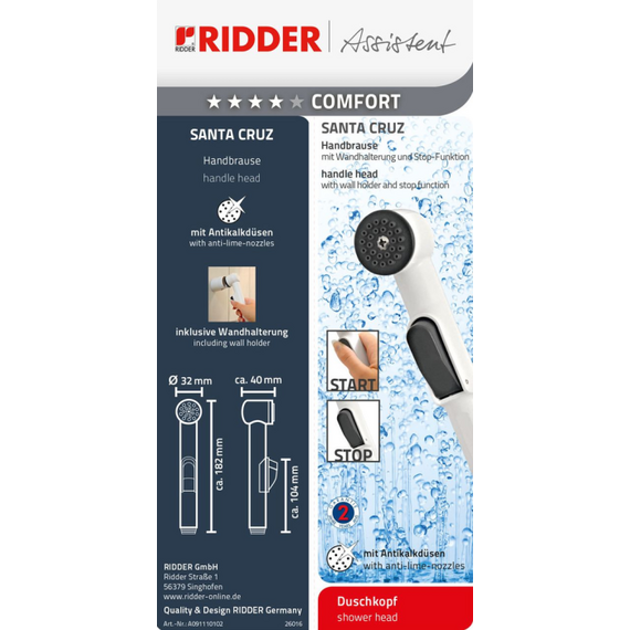 Лейка для душа Santa Cruz белая, изображение 5