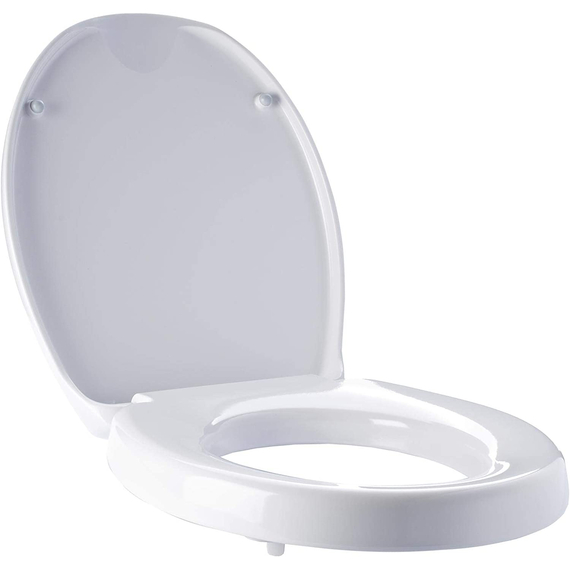 4elementsScaun de toaletă Top 5 cm alb cu închidere lentă duroplast