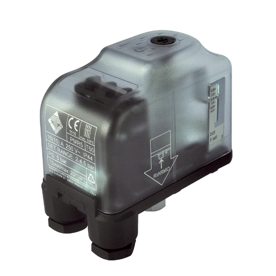 Реле давления PM/5 (1-5 бар) 1/4 F (220V) с шкалой и вращающейся гайкой Italtecnica, изображение 5