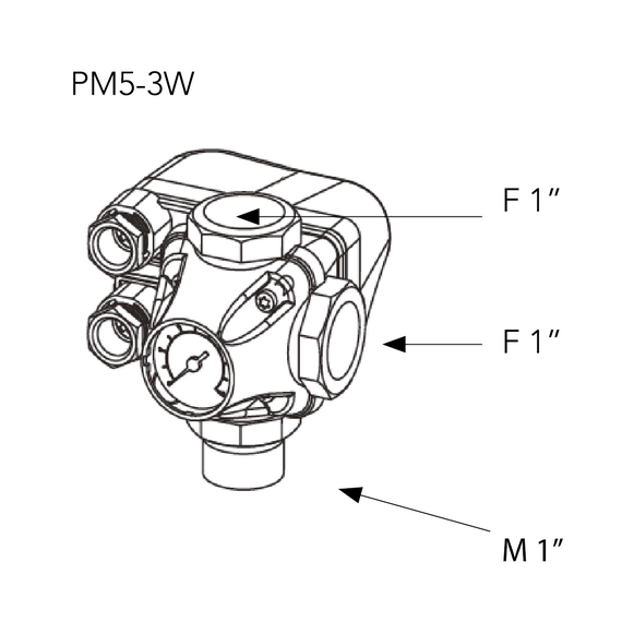 Реле давления PM/5 (1-5 бар) 1/4 F (220V) с шкалой и вращающейся гайкой Italtecnica, изображение 9