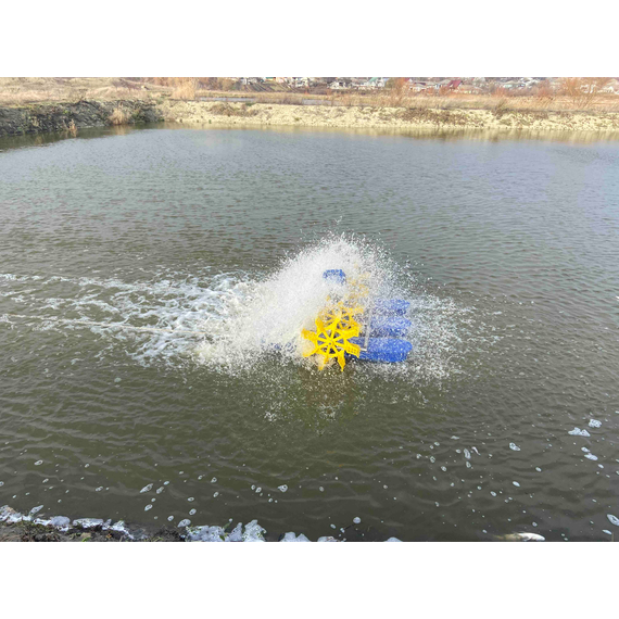 Колесный 4-х лопастный аэратор для водоема HT-Y-1.5 220V 1.5kW KUBBER, изображение 3