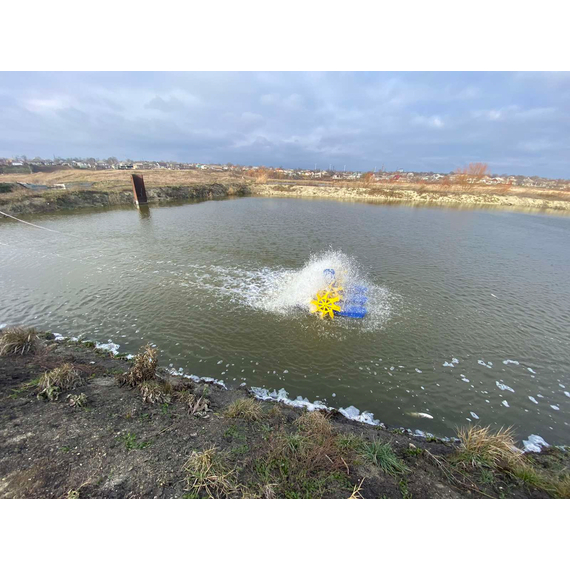 Колесный 4-х лопастный аэратор для водоема HT-Y-1.5 220V 1.5kW KUBBER, изображение 5