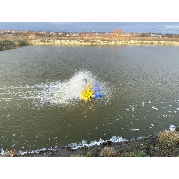 Колесный 4-х лопастный аэратор для водоема HT-Y-1.5 220V 1.5kW KUBBER, изображение 6