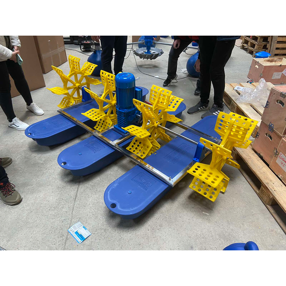 Колесный 4-х лопастный аэратор для водоема HT-Y-1.5 380V 1.5kW KUBBER, изображение 8