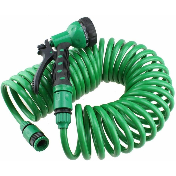 Набор садовый: пистолет 5 режимов, 2 соединителя и спиральный шланг 25м.KUBBER/BarCod(2009010006765), изображение 2