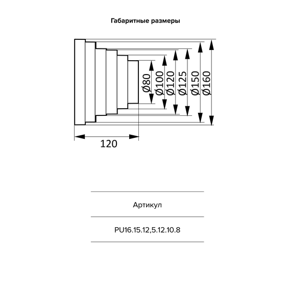 Соединитель круглых воздуховодов универсальный Mistral D 160 150 125 120 100 80, изображение 5