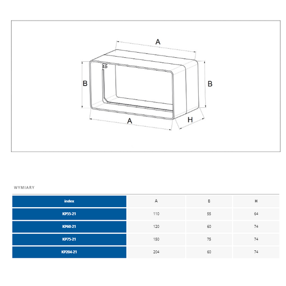 4elementsNonector canal plat Awenta KP55-21 55o110, изображение 2