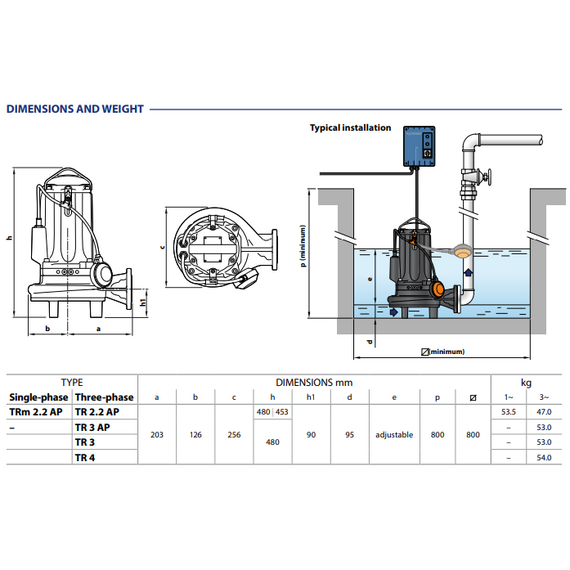 Дренажный электронасос с режущим механизмом Pedrollo TRITUS TR1.1 1,1 kW, изображение 5