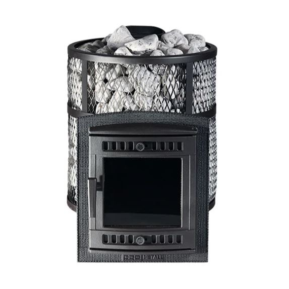 4elementsSoba pentru saună din fontă ''Atmosfera L'' KTT, cu plasă din inox, 14 kW, Prometall