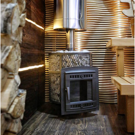 4elementsSoba pentru saună din fontă ''Atmosfera L'' KTT, cu plasă din inox, 14 kW, Prometall, изображение 3