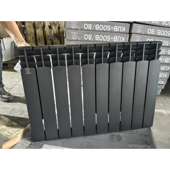 Биметаллический радиатор KUBBER KUB-500B/80 Black, изображение 4