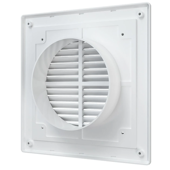 4elementsGrila pentru ventilatie din ABS-plastic cu cadru Era 1515R10F 15o15 D100 White, изображение 4