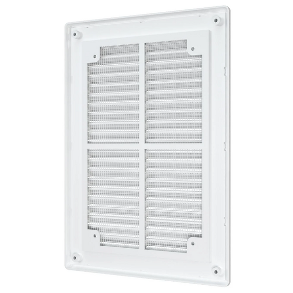 Вытяжная вентиляционная решетка с сеткой и рамкой Mistral 18х25 White, изображение 4
