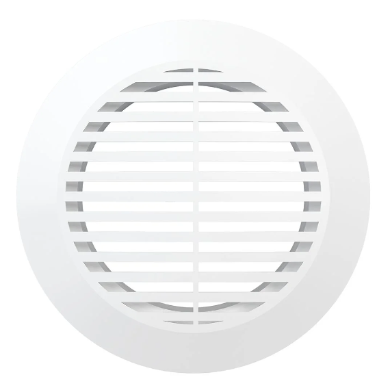 Круглая вытяжная вентиляционная решетка с фланцем Mistral D100 White, изображение 2