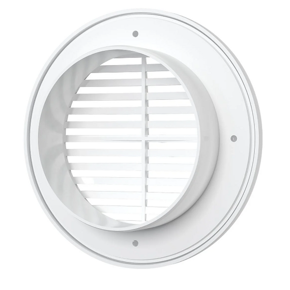 Круглая вытяжная вентиляционная решетка с фланцем Mistral D100 White, изображение 4