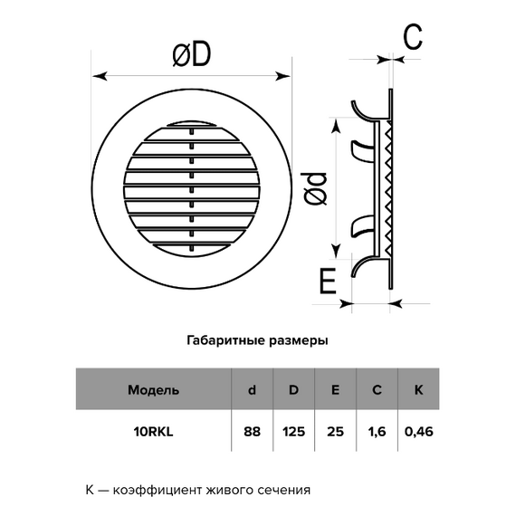 Круглая вытяжная вентиляционная решетка с фиксаторами Mistral D100 White, изображение 5
