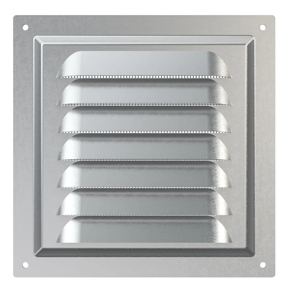 Вытяжная стальная вентиляционная решетка с сеткой Mistral 15x15 Silver, изображение 2