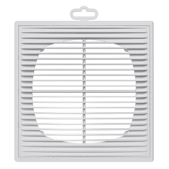 Вытяжная вентиляционная решетка из АБС-пластика с рамкой и сеткой Mistral 21х21 White