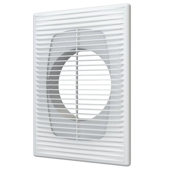 4elementsВытяжная вентиляционная решетка из АБС-пластика с рамкой и фланцем Mistral 18х25 D125 White