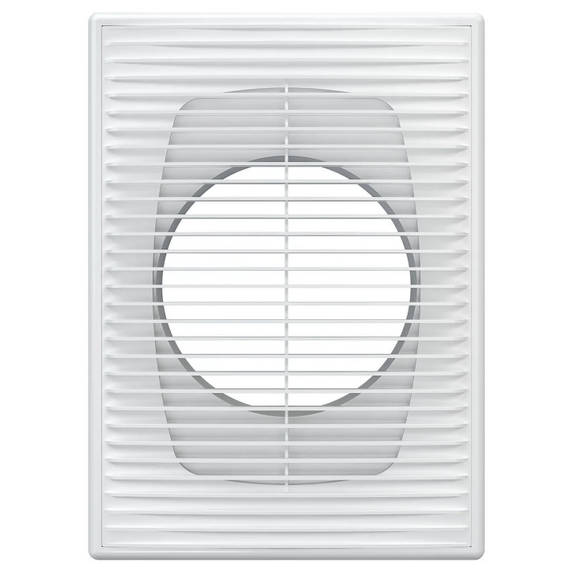 4elementsВытяжная вентиляционная решетка из АБС-пластика с рамкой и фланцем Mistral 18х25 D125 White, изображение 2