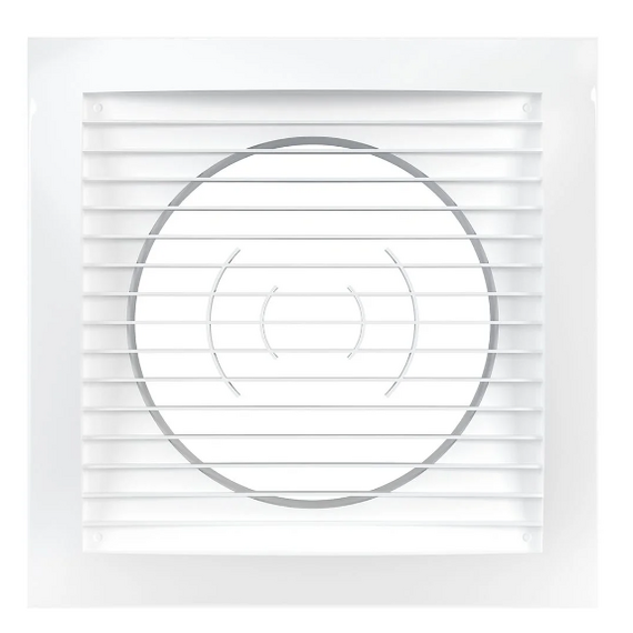 4elementsВытяжная вентиляционная решетка из АБС-пластика с фланцем Mistral 20х20 D160 White, изображение 2