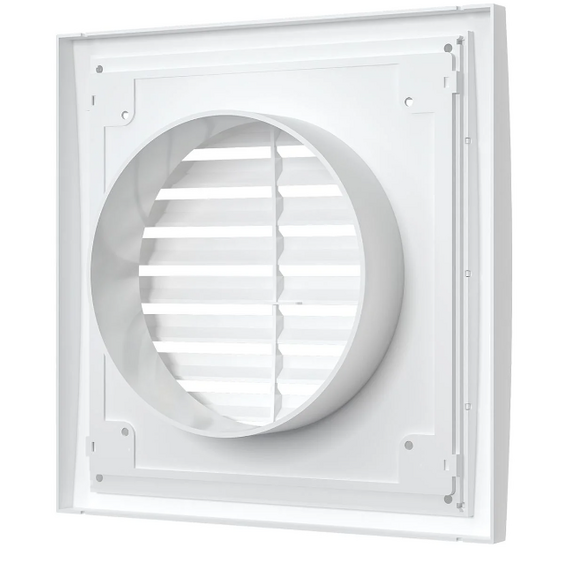 Вытяжная вентиляционная решетка из АБС-пластика с фланцем Mistral 15x15 D100 White, изображение 4