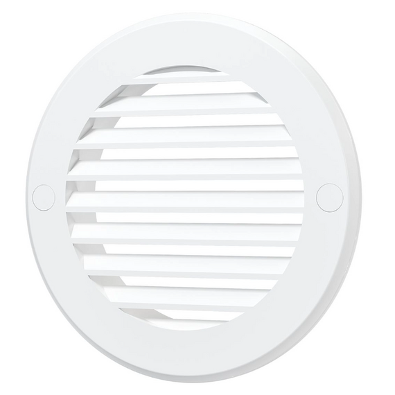 4elementsКруглая вытяжная вентиляционная решетка с фланцем Aluvent 195/150KF D150 White