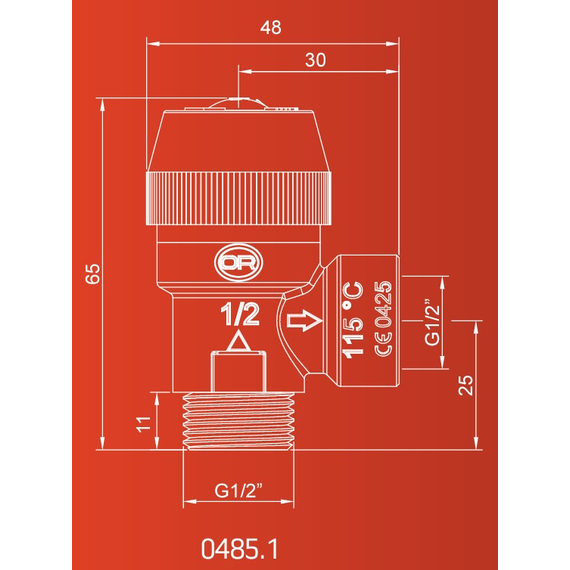 Клапан предохранит. LIGHT 7 Бар 1/2 FM OR, изображение 3