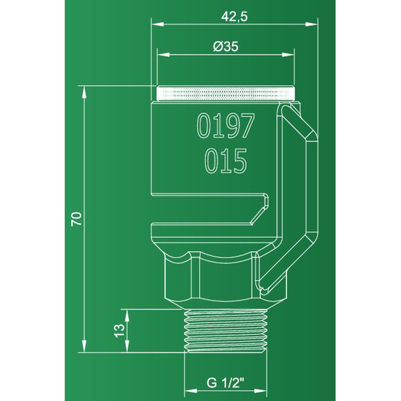 4elementsКлапан всасывающий антисифонный и вакуумный 1/2 OR, изображение 2