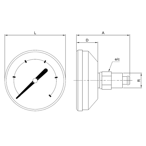 4elementsТермоманометр 0-6 бар. центральный Genebre, изображение 3