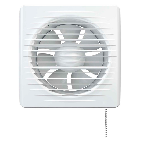 4elementsОсевой вытяжной вентилятор с сеткой и шнурком VentEurope CLASSIC 150 PS White, изображение 2