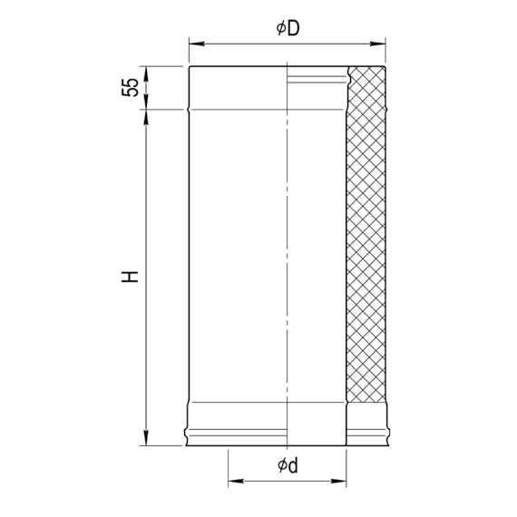 Сэндвич дымоход двустенный 0,5м Ferrum (430/0,5) D115х200, изображение 10