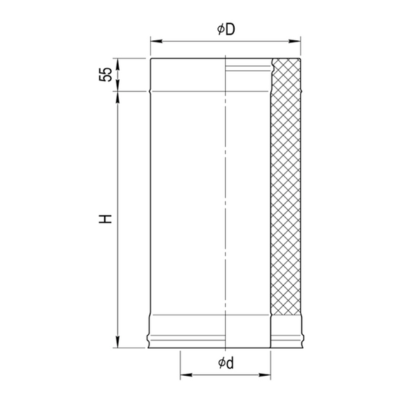 4elementsСэндвич дымоход двустенный 1м Ferrum (430/0,5) D115х200, изображение 11
